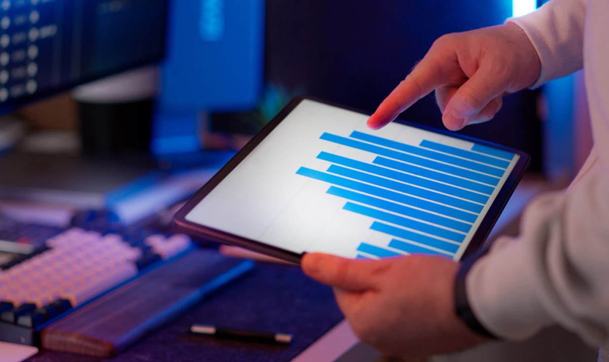 Data-analyse grafieken die zoekmachine resultaten tonen.