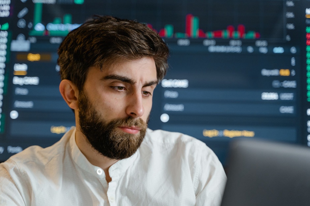 data analyst in modern office
